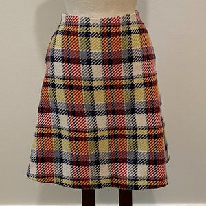 Boden Red, Yellow, and Blue Plaid Mini Skirt Women's Size 8R